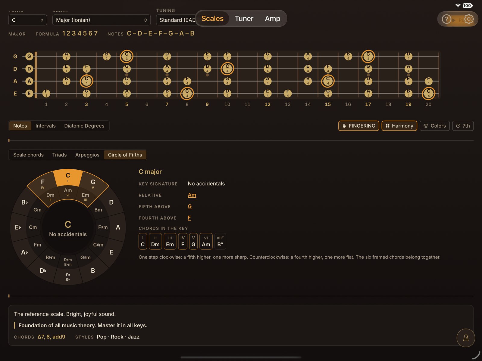 The interactive circle of fifths