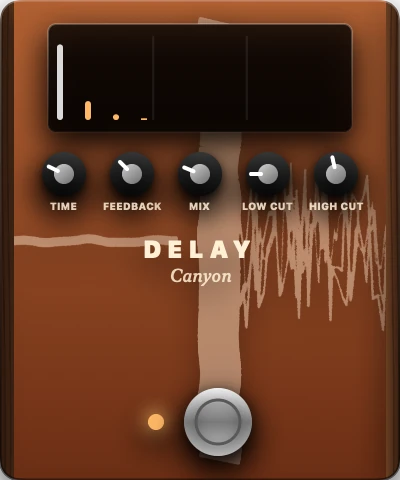 The UnitBasse Delay pedal (Canyon)