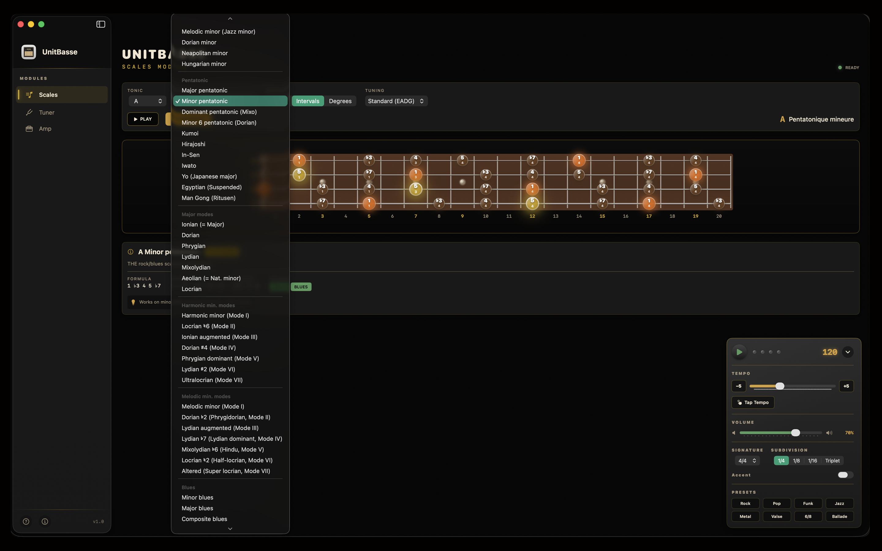 UnitBasse — Scales module